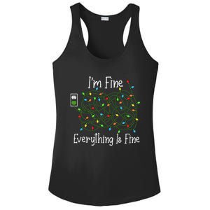 It's Fine I'm Fine Everything Is Fine Funny Christmas Lights  Ladies PosiCharge Competitor Racerback Tank