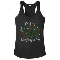 It's Fine I'm Fine Everything Is Fine Funny Christmas Lights  Ladies PosiCharge Competitor Racerback Tank