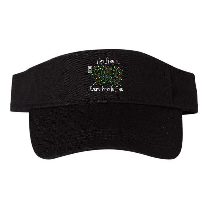 It's Fine I'm Fine Everything Is Fine Funny Christmas Lights  Valucap Bio-Washed Visor