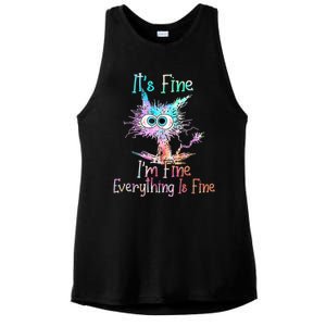 It's Fine I'm Fine Everything Is Fine Ladies PosiCharge Tri-Blend Wicking Tank