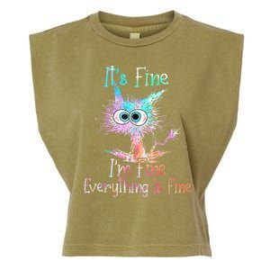 It's Fine I'm Fine Everything Is Fine Garment-Dyed Women's Muscle Tee