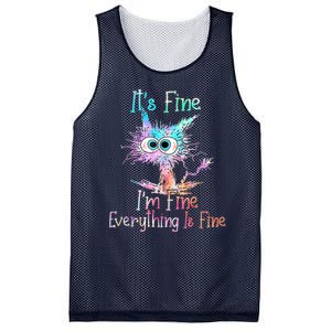 It's Fine I'm Fine Everything Is Fine Mesh Reversible Basketball Jersey Tank