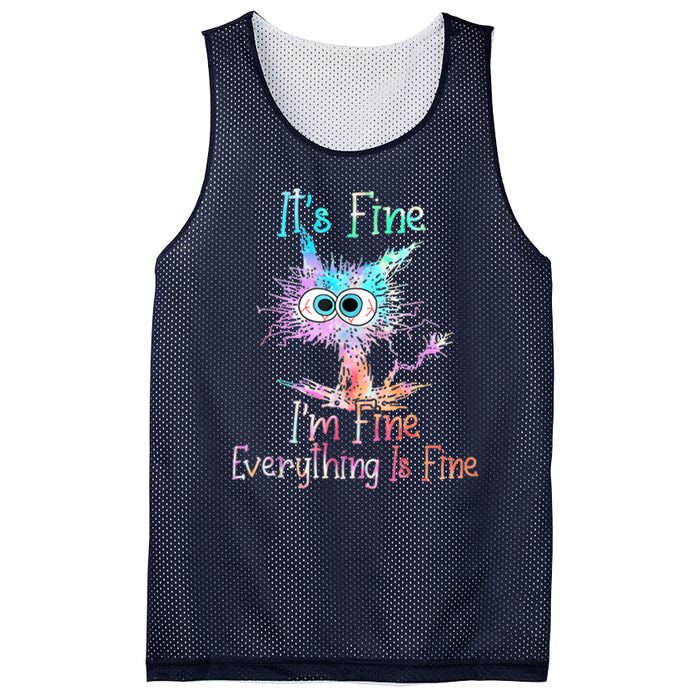 It's Fine I'm Fine Everything Is Fine Mesh Reversible Basketball Jersey Tank