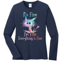 It's Fine I'm Fine Everything Is Fine Ladies Long Sleeve Shirt