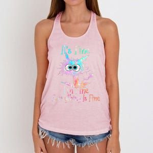 It's Fine I'm Fine Everything Is Fine Women's Knotted Racerback Tank