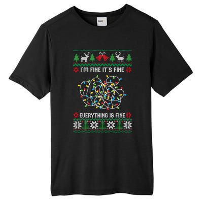 IM Fine Its Fine Everything Is Fine Ugly Christmas Sweater Gift Tall Fusion ChromaSoft Performance T-Shirt