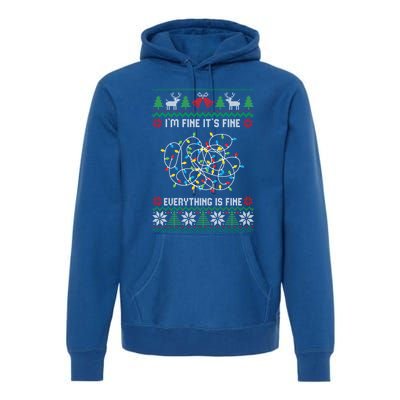 IM Fine Its Fine Everything Is Fine Ugly Christmas Sweater Gift Premium Hoodie