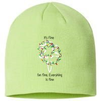 ItS Fine IM Fine Everything Is Fine Funny Cat Christmas Lights Xmas Gift Sustainable Beanie