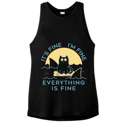 It's Fine I'm Fine Everything Is Fine Ladies PosiCharge Tri-Blend Wicking Tank