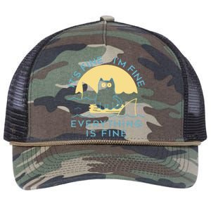 It's Fine I'm Fine Everything Is Fine Retro Rope Trucker Hat Cap