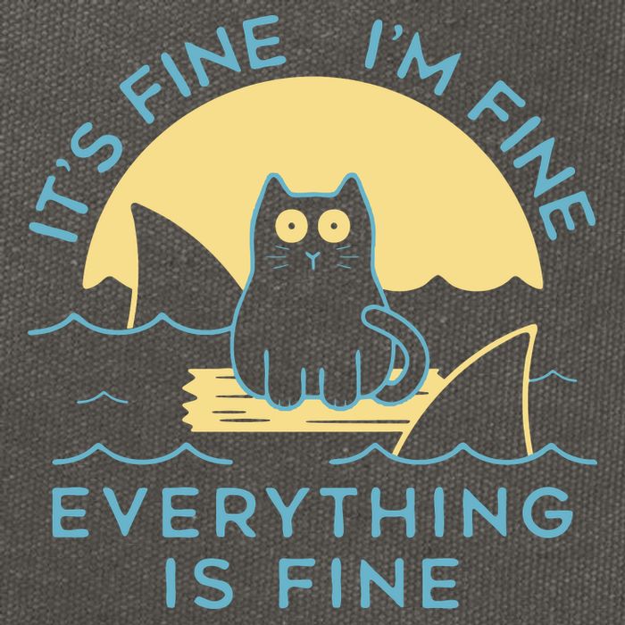 It's Fine I'm Fine Everything Is Fine Cotton Canvas Backpack