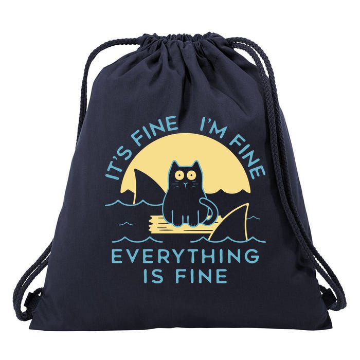 It's Fine I'm Fine Everything Is Fine Drawstring Bag