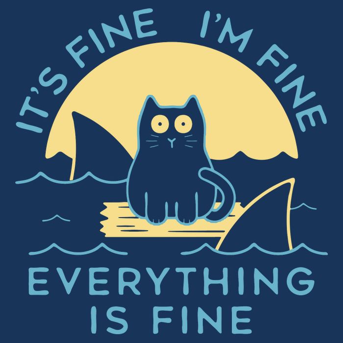 It's Fine I'm Fine Everything Is Fine Drawstring Bag