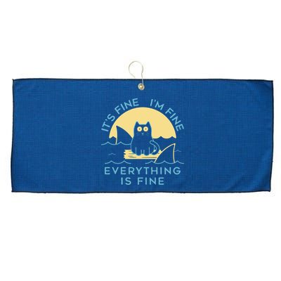 It's Fine I'm Fine Everything Is Fine Large Microfiber Waffle Golf Towel