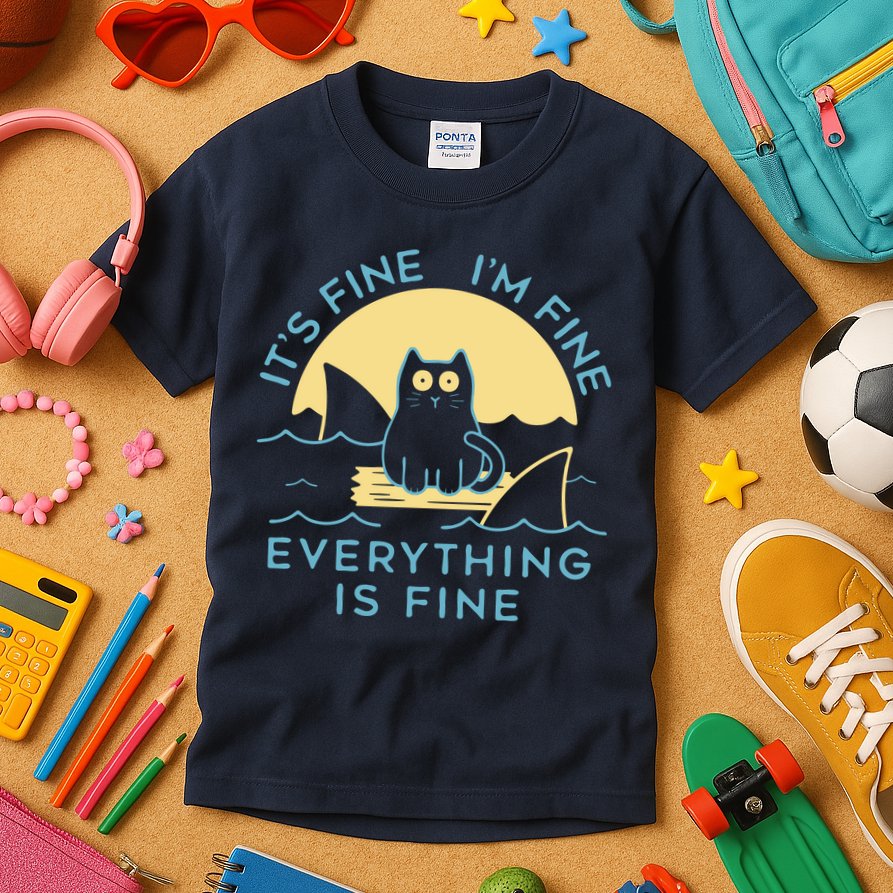 It's Fine I'm Fine Everything Is Fine Kids T-Shirt