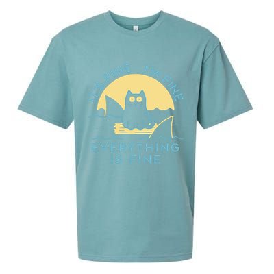 It's Fine I'm Fine Everything Is Fine Sueded Cloud Jersey T-Shirt