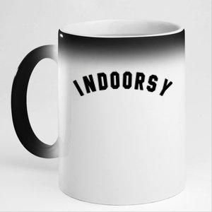 Indoorsy Funny Introvert Attitude Popular Sarcastic Saying Gift 11oz Black Color Changing Mug