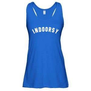 Indoorsy Funny Introvert Attitude Popular Sarcastic Saying Gift Ladies Essential Flowy Tank