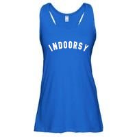 Indoorsy Funny Introvert Attitude Popular Sarcastic Saying Gift Ladies Essential Flowy Tank