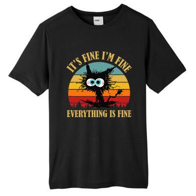 ItS Fine IM Fine Everything Is Fine Funny Sarcastic Cat Tall Fusion ChromaSoft Performance T-Shirt