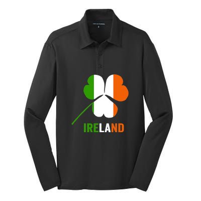 Irish Flag I love Ireland St. Patrick's Men Women Kids Silk Touch Performance Long Sleeve Polo