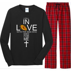 I Fell In Love With The Man Who Died For Me Jesus Long Sleeve Pajama Set