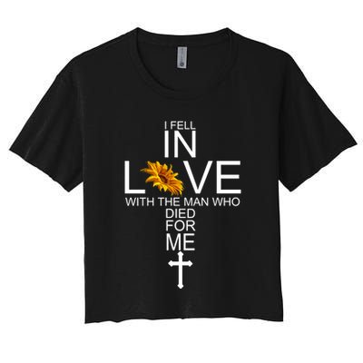 I Fell In Love With The Man Who Died For Me Jesus Crop Top