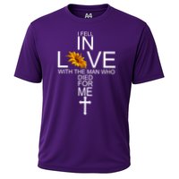 I Fell In Love With The Man Who Died For Me Jesus Cooling Performance Crew T-Shirt