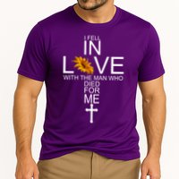 I Fell In Love With The Man Who Died For Me Jesus Cooling Performance Crew T-Shirt