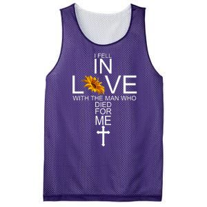 I Fell In Love With The Man Who Died For Me Jesus Mesh Reversible Basketball Jersey Tank