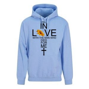 I Fell In Love With The Man Who Died For Me Jesus Unisex Surf Hoodie