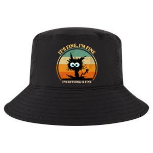 Its Fine Im Fine Everything Is Fine Funny Black Cat Women Cool Comfort Performance Bucket Hat