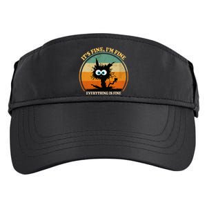 Its Fine Im Fine Everything Is Fine Funny Black Cat Women Adult Drive Performance Visor