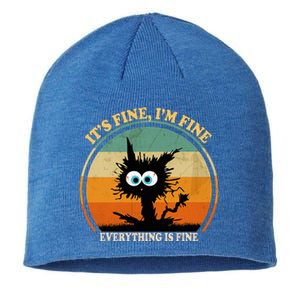 Its Fine Im Fine Everything Is Fine Funny Black Cat Women Sustainable Beanie