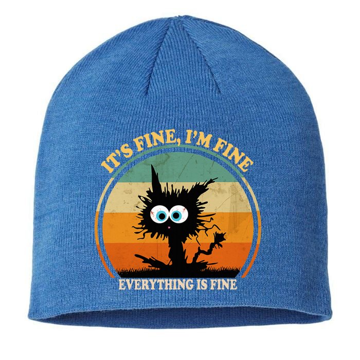 Its Fine Im Fine Everything Is Fine Funny Black Cat Women Sustainable Beanie