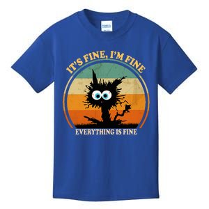 Its Fine Im Fine Everything Is Fine Funny Black Cat Women Kids T-Shirt