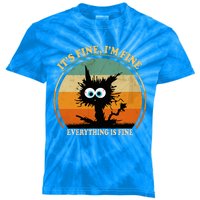 Its Fine Im Fine Everything Is Fine Funny Black Cat Women Kids Tie-Dye T-Shirt