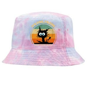 Its Fine Im Fine Everything Is Fine Funny Black Cat Women Tie-Dyed Bucket Hat