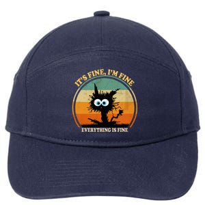 Its Fine Im Fine Everything Is Fine Funny Black Cat Women 7-Panel Snapback Hat