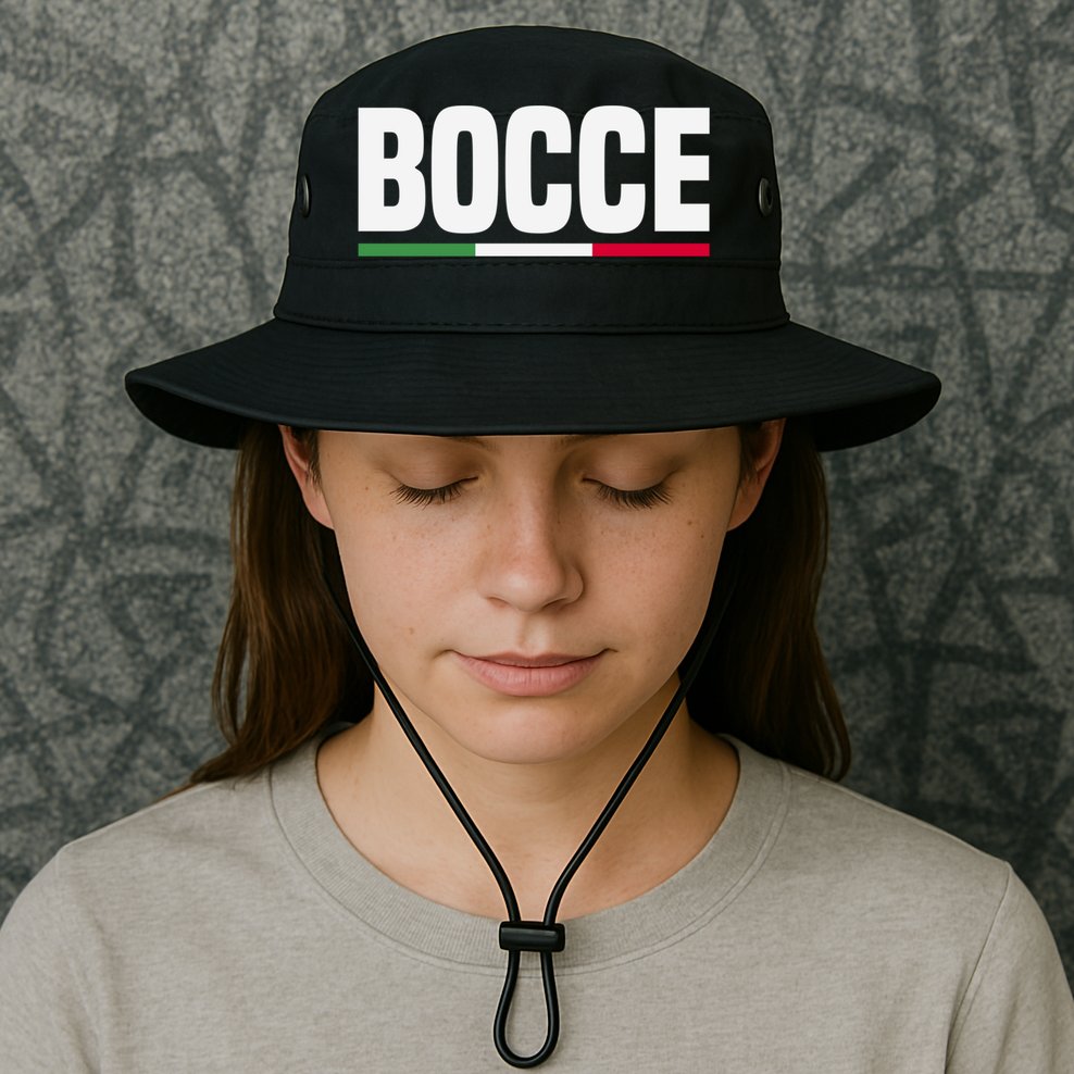 Italy Flag Italian Bocce Ball Player Meaningful Gift Bucket Hat