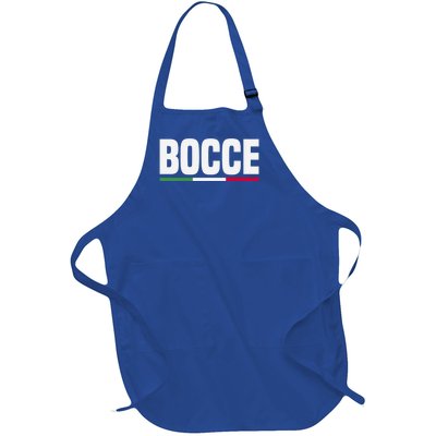 Italy Flag Italian Bocce Ball Player Meaningful Gift Full-Length Apron With Pockets