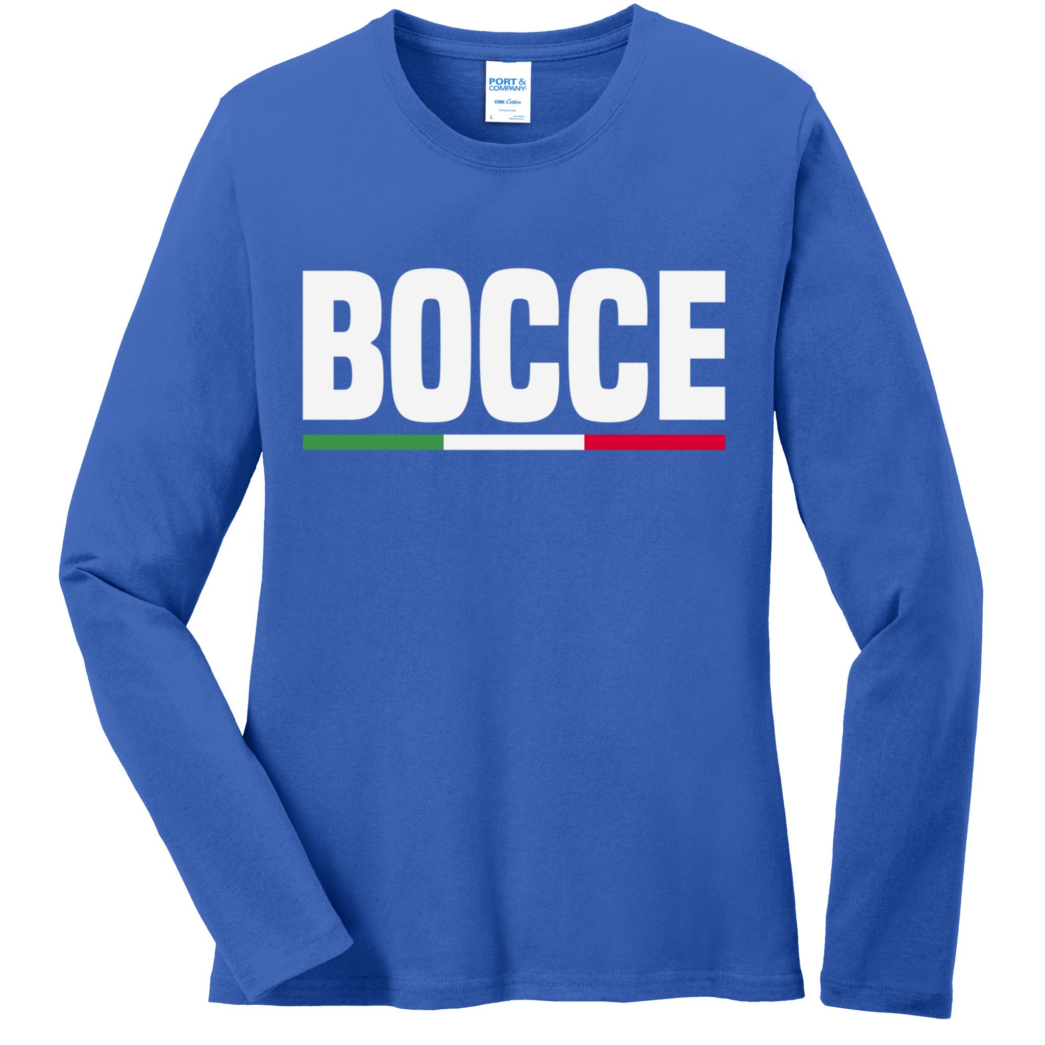 Italy Flag Italian Bocce Ball Player Meaningful Gift Ladies Long Sleeve Shirt