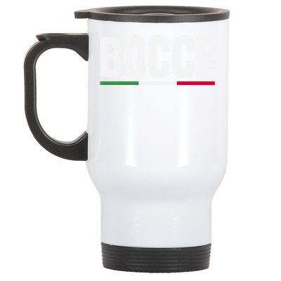 Italy Flag Italian Bocce Ball Player Meaningful Gift Stainless Steel Travel Mug