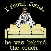 I Found Jesus... He Was Behind The Couch Youth Performance Sprint T-Shirt