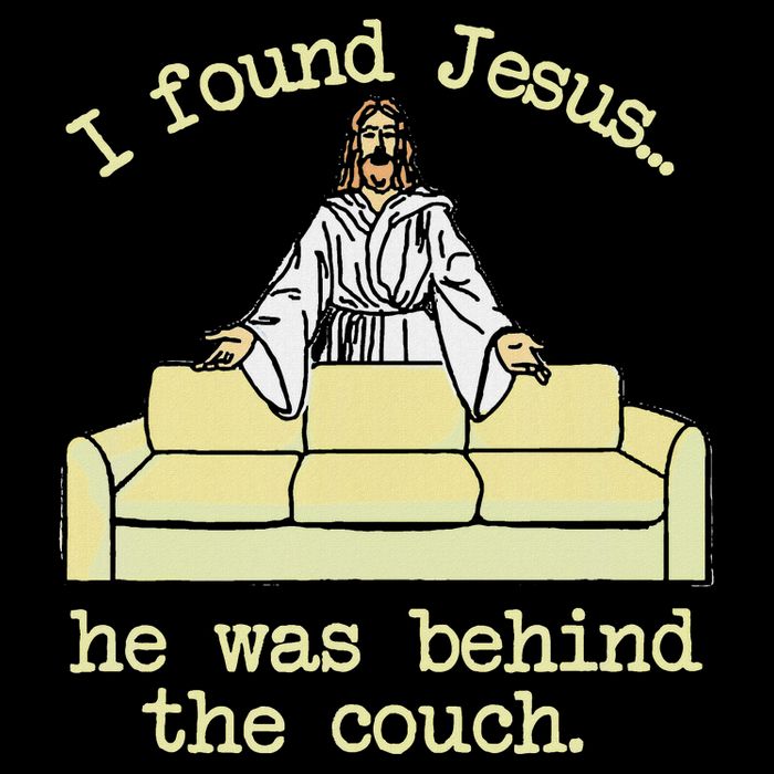 I Found Jesus... He Was Behind The Couch Youth Performance Sprint T-Shirt