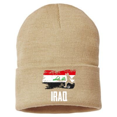 Iraq Flag Jersey Iraqi Soccer Team Iraqi Sustainable Knit Beanie