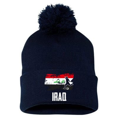 Iraq Flag Jersey Iraqi Soccer Team Iraqi Pom Pom 12in Knit Beanie