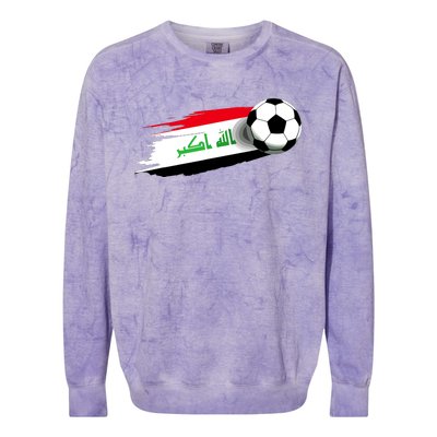 Iraq Flag Jersey Iraqi Soccer Team Iraqi Colorblast Crewneck Sweatshirt