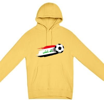 Iraq Flag Jersey Iraqi Soccer Team Iraqi Premium Pullover Hoodie