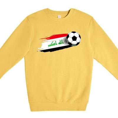 Iraq Flag Jersey Iraqi Soccer Team Iraqi Premium Crewneck Sweatshirt